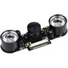 Waveshare Raspberry pi Camera Module Kit Wider Field View Fisheye Lens 5 MP OV5647 Sensor 1080P Supports Night Vision Adjustable Focal Length for All Version of Raspberry pi(Pi 2)A/A+/B/B+/2 B