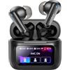TOZO Auricolari ibridi con cancellazione attiva del rumore con touch screen intelligente, riproduzione MP3 locale, auricolari wireless ANC da 38 dB, 4 Mic ENC, bassi profondi, 38H, IPX8, auricolari