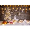 YongFoto 3x2m Sfondo Fotografico Albero Natale Regali Slitta pupazzo neve luci brillanti Ric Tavola legno neve pesante Fondale Foto Festa Bambini Boby Nozze Adulto Partito Studio Fotografico Puntelli