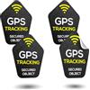 TinyTag® 4 adesivi indicativi per GPS Tracker - Adesivo di avviso resistente agli agenti atmosferici come protezione antifurto per la tua bicicletta, eBike, auto, moto e valigia - A prova di bomba e
