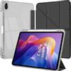 EspZanthic Custodia per Xiaomi Redmi Pad 2 11 Pollice 2025 con Portapenne, 6-in-1 Angoli di Visione Multipli Supporto a Forma di Y, Cover Trasparente Posteriore, Nero
