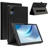 CONAPIKA Cover per DOOGEE U13, Ultra Sottile Folio Magnetico Custodia protettiva in PU pelle Cover Multi-Angolo Regolabili Supporto Caso con Porta Penna e Cinturino da Polso,Nero