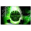 Silent Monsters Tappetino Mouse 24 x 20 cm piccolo, Teschio verde, con Bordo Cucito, Durevoli, antiscivolo e silenzioso, gioco, ufficio, casa, lavabile, arrotolabile, Tappetini per il Gaming Mousepad
