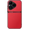 Kepuch Cover per Huawei Pura 80 - Custodia Case Piastra Metallica Incorporata Litchi Grano - Rosso