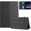 Generico DayQiQiPu Cover per Huawei MediaPad T5 AGS2-W09/W19/L03/L09 (10,1 Pollici) Custodia Motivo a Cubi 3D in pelle PU Con e Auto Wake/Sleep Smart Cover Flip Supporto Guscio Protettiva, Nero