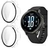 GIOPUEY Cover Compatibile con Garmin Venu 4 41mm, [2 Pezzi] Pellicola Protettiva Vetro + Cornice in Plastica Rigida Custodia - Transparent+Transparent