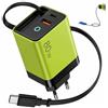 Paicreate Caricatore USB C 80 W rapido con cavo retrattile 65 cm con indicatore LED | Ricarica rapida, 3 porte USB-C, per iPhone 17/16/15, compatibile con i-Phone Galaxy Switch Laptop