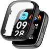FTRONGRT Cover per Redmi Watch 3 Active, PC + Pellicola Temperata Schermo, Protezione All-Inclusive, Resistente Agli Urti, Custodia pe Redmi Watch 3 Active Smartwatch.Nero