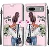 TOMYOU Cover per Google Pixel 7A, ragazza | Antiurto Protettiva Portafoglio, Slot per Schede, Magnetica, Custodia in Pelle PU, Libro Flip,Funzione Stand