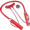 Daijianbin Cuffie Bluetooth fili Tipo di nuca Stereo Rumore Universale Plug-in Auricolari Sport Microfono Rosso