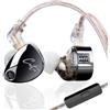 keephifi KZ Castor - Cuffie in-ear monitor, driver dual-dinamico con cavo, Hi-Fi migliorati, bassi in-ear, sintonizzazione del rumore, isolamento acustico IEM, cavo staccabile a 2 pin (nero (bassi migliorati)