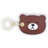 XSUIOY Custodia portachiavi in pelle compatibile con Apple AirTag, GPS Airtag, portachiavi con anello portachiavi, custodia protettiva antigraffio per chiavi, portafoglio (orso)
