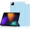 zZjoOoj Custodia Silicone per Xiaomi Pad 7 /Pad 8 /Pad 7 Pro/Pad 8 Pro 11.2 Inch,Cover Smart con Supporto a Tre Pieghe, Auto Sveglia/Sonno (Cyan)