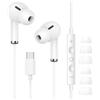 SGRLRT Cuffie USB C con filo per iPhone 17 16 15 Pro Max, Cuffie Tipo C con Microfono e telecomando, Hi-Fi Stereo Auricolari USB C In-Ear Cuffie per Galaxy S24 S23 S22 S21 Ultra, Pixel 8 9, Bianco