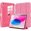 MoKo Brillante Cover per iPad (A16) 11/ 10a Gen. 10,9,Rosso Anguria Glitterato