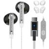 KZA COUSTICS KZ Duet - Cavi per auricolari in-ear, doppio driver dinamico, cuffie da gioco, auricolari HiFi di base, microfono anti-rumore, cavo placcato in argento, per PC, console, dispositivi