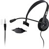 BIGtec cuffie PC con microfono mono 1 jack 3,5 mm, leggere, regolabili, braccio flessibile, controllo volume, 1,8 m, computer portatile