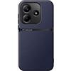 Kepuch Cover per Redmi Note 14 4G - Custodia Case Piastra Metallica Incorporata Litchi Grano - Blu