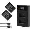 Tecmana Batteria di ricambio NP-W126 con caricatore per Fujifilm X-T10 X-T20 X-T30 X-T100
