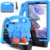 DUZZONA Custodia Bambini per Samsung Galaxy Tab A7 Lite 8,7 pollici, Blu | SM-T220/ SM-T225/ SM-T227, Leggera Custodia Antiurto con Tracolla, Maniglia e Cavalletto per Tab A7 Lite