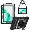 Junfire Cover antiurto per Honor Pad X8a/X8b (11 pollici) 2024/2026, custodia protettiva Armatura robusta con Proteggi schermo, supporto girevole a 360°, cinturino da polso e tracolla - Nero