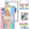 BRAECN Cover per Galaxy Tab A8 - Samsung Galaxy Tab A8 10.5 2021 | Custodia Antiurto, Supporto Girevole a 360°, Cinturino da Polso, Tracolla, Multifunction Rugged, Resistente, Multicolor