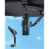 Generic Supporto per telefono da auto girevole a 360°, universale, pieghevole, con impugnatura antiscivolo, compatibile con iPhone e dispositivi Android, nero e grigio