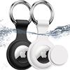Joremx per AirTag Portachiavi, 2 Pack (Nero+Bianco) | Impermeabile IPX8, Silicone Porta per AirTag di 1ª e 2ª Gen, Segnale Inalterato, Attaccare a Chiavi/Valigie/Collari per Cani