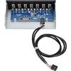 Tbest Hub USB Interno 2.0,5.25 Bay USB 2.0,In,Accessori per Computer Periferiche Pannello Box Hub USB 7 Porte Trasmissione Dati Senza Perdita USB 2.0 Pannello unità Hub USB
