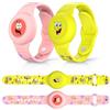 Générique 2pcs Braccialetto per bambini impermeabile per AirTag, Carino Carino Carino Animato Regolabile Nascosto per Apple Air Tag HolderCustodia in Silicone Morbido Anti-Perdita GPS Tracker Strap per