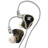 Linsoul KZ ZAS 7BA+1DD - Auricolari in-ear per monitor HiFi Bass, da gioco, IEM ibridi con cavo a 2 pin incassato, per musicisti audiofili (senza microfono, nero)