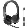 Logitech Zone 900 Cuffie On Ear Wireless Bluetooth | Microfono con Cancellazione Rumore, fino a 6 Dispositivi Wireless, Accesso Rapido ANC e Bluetooth - Grigio