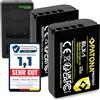 PATONA Set 2X BLX-1 Protect 2600mAh + Caricabatterie PD Dual USB-C LCD | Ricarica rapida da alimentatore 20W, compatibile con Olympus OM-1, OM1 Mark II, OM-3, OM3, con NTC-Sensor e box protettivo