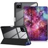 DINGGUAGUA Custodia Compatibile con Xiaomi Mi Pad 6/Mi Pad 6 Pro 11 Pollici 2023 Tablet, Con S Pen Holder - Antiurto Sottile Cover Posteriore Trasparente,Galaxy