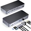 ORICO 22 IN 1 Docking Station DisplayLink, Hub USB C a Quattro Display con 3 DP/HDMI, Uscita Singola 8K, 60W PD, USB C 3.2 18W PD, 2 Tipo C 3.2, Tipo A 3.2, 3 USB A 3.0, RJ45, 3 AUX