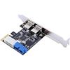 Lazmin Connettore di Alimentazione per Scheda Controller USB, da PCI-E a USB 3.0 Adattatore per Scheda di espansione superveloce con interfaccia 19 Pin Anteriore