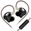 Bawjog KZ ZVX Pro Dynamic - Auricolari in-ear HiFi di qualità del suono, ad alta fedeltà per il monitoraggio della musica, cavo sostituibile a 2 pin da 0,75 mm (con microfono, nero)