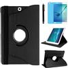 R.SHENGTE Custodia per Samsung Galaxy Tab S2 9.7 2015 (SM-T810 SM-T813 SM-T815 SM-T817 SM-T819) - Rotazione di 360 Custodia Inteligente per supporto,Con Penna Stilo,Pellicola Per Schermo (Black)