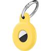 Ainiv Portachiavi per Airtag, Custodia per Airtag Portachiavi in Spesso Silicone, Localizzatore di Chiavi per Airtags Portatile per Zaini e Animali Domestici, Mini Cover Protettiva Tracker, Giallo
