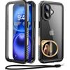Beeasy Cover per iPhone 16 Impermeabile - 360° Militare Antiurto Antipolvere Indistruttibile Resistente, con Protezione Schermo e Fotocamera, IP68 Waterproof Custodia, per Outdoor Subacquea