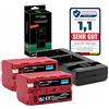 Baxxtar Set 2X NP-F750 7000mAh + Caricabatterie PD Dual USB-C, LCD QC/PD 3.0 | Ricarica rapida da alimentatore 20W, compatibile con Sony NP-F550/F950/F970, videocamere, indicatori LED, lampade, luci video
