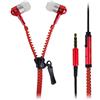 KARYLAX - Auricolari con filo stile con cerniera, anti-nodo, kit mani libere, colore rosso per smartphone Wiko Y60