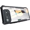 GIOPUEY Cover per ASUS ROG Phone 6/6D/6 PRO, Trasparente PC + Silicone TPU Assemblato Case, [Antiurto] [Scivolare] Comfort Ultrasottile Custodia [Protezione a 360 Gradi] (Nero)