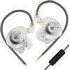Linsoul KZ EDX Pro X Auricolari in-ear, singolo driver dinamico, monitor HiFi con forma ergonomica, cuffie da gioco cablate (con microfono, trasparenti)