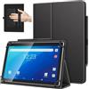 TiMOVO Custodia Universale per Tablet Android 10,1'' con Anello per Penna | Nero, Tutti i Tablet Touchscreen da 9,6-11 Pollici, Cover Leggera e Pieghevole in Piedi, Cinghia a Mano