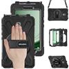 BRAECN Custodia per Sumsung Galaxy Tab Active 5/Active 3 8 Pollici | Antiurto Robusto Cover con Supporto Girevole a 360° e Cinturino a Mano, Portapenne, Tracolla Portatile Nero