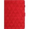 Generico DayQiQiPu Cover per Samsung Galaxy Tab A11+ Plus SM-X230/X235/X236B (11 Pollici) Custodia Motivo a triangoli in pelle PU Con e Auto Wake/Sleep Smart Cover Portafoglio a libretto Guscio, Rosso