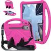 Generic Compatibile con Lenovo Idea Tab Pro 12,7 TB-373FU 2025 Custodia per bambini con cavalletto, design carino, custodia protettiva leggera in EVA antiurto, [tracolla] [maniglia] (rosa rosso)