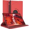 EAZY CASE - Custodia per Samsung Galaxy Tab S8 Ultra tablet Cover protettiva Smart Cover Supporto rotante Astuccio pieghevole 360° girevole con funzione stand Similpelle Rosso