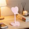 Generic Supporto per telefono cellulare a forma di cuore per scrivania, in plastica rosa, supporto per telefono cellulare da scrivania con altezza regolabile, carino supporto pieghevole per telefono, supporto